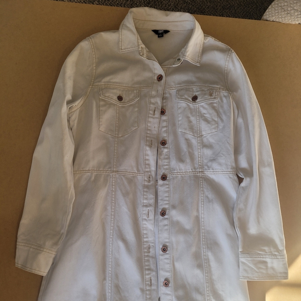 Frye Womens White Jean Dress, size L